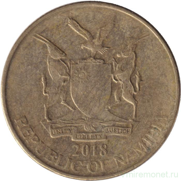 Монета. Намибия. 1 доллар 2018 год. Монета. Намибия. 1 доллар 2018 год.