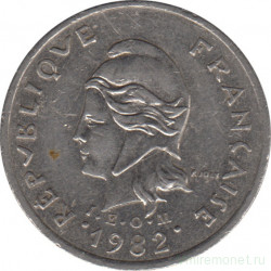 Монета. Французская Полинезия. 10 франков 1982 год.