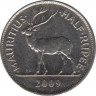 Монета. Маврикий. 1/2 рупии 2009 год. ав.