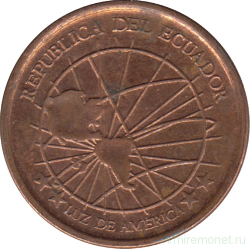 Монета. Эквадор. 1 сентаво 2003 год. Сталь смедным покрытием.