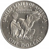 Монета. США. 1 доллар 1974 год. Монетный двор S. Серебро.