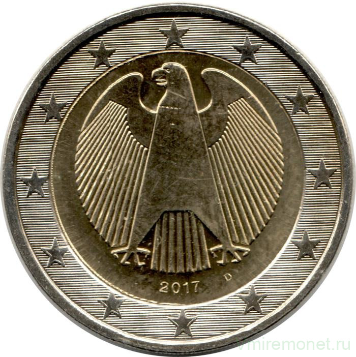 Монета. Германия. 2 евро 2017 год (D).