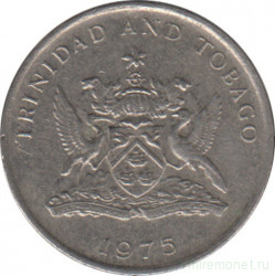 Монета. Тринидад и Тобаго. 10 центов 1975 год.