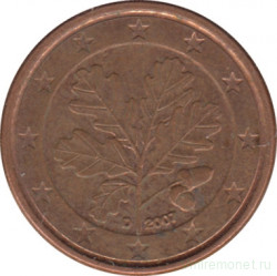 Монета. Германия. 1 цент 2007 год. (D).