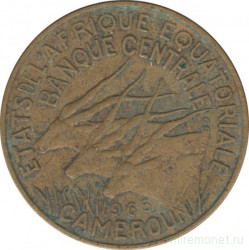 Монета. Экваториальная Африка (КФА). Камерун. 10 франков 1965 год.