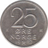 Монета. Норвегия. 25 эре 1982 год. ав.