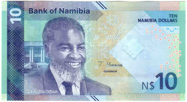 Банкнота. Намибия. 10 долларов 2025 год. Тип W20.