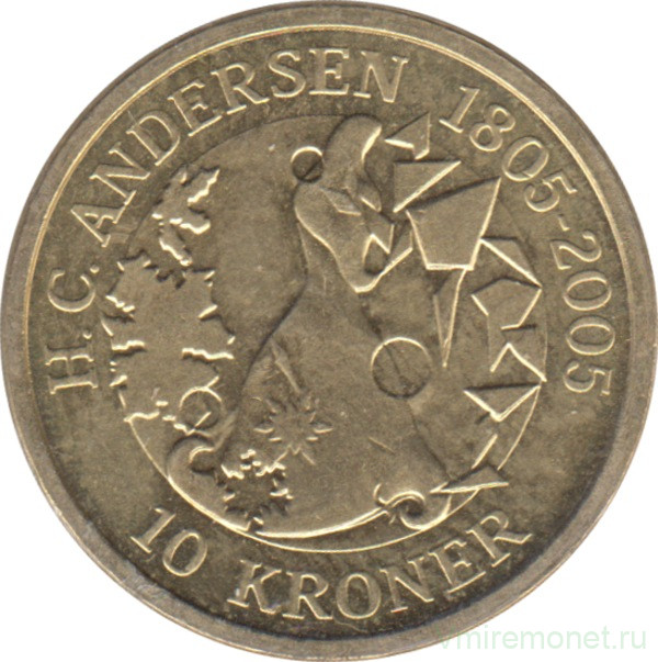 Монета. Дания. 10 крон 2006 год. Сказка - Снежная королева.