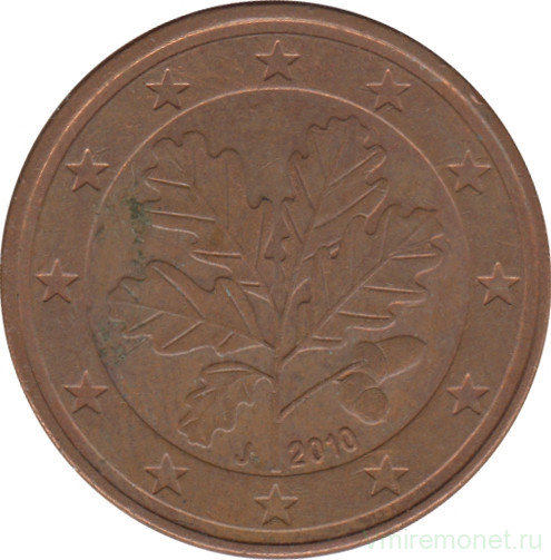 Монета. Германия. 5 центов 2010 год (J).