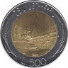  Монета. Италия. 500 лир 1987 год. ав.