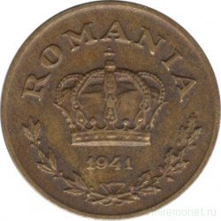 Монета. Румыния. 1 лей 1941 год.