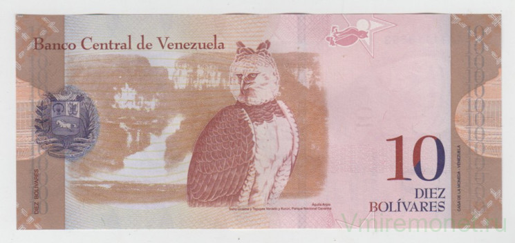 Банкнота. Венесуэла. 10 боливаров 2014 год.