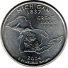 Монета. США. 25 центов 2004 год. Штат № 26 Мичиган.