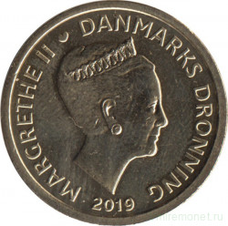 Монета. Дания. 10 крон 2019 год.