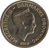 Монета. Дания. 10 крон 2019 год. ав.