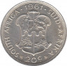 Монета. Южно-Африканская республика (ЮАР). 20 центов 1961 год. ав.