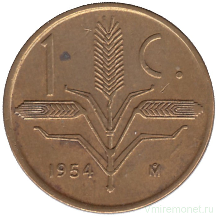 Монета. Мексика. 1 сентаво 1954 год.