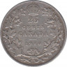 Монета. Канада. 25 центов 1910 год. ав.