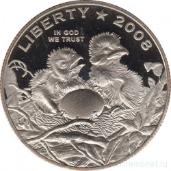 Монета. США. 50 центов 2008 год (S). Белоголовый орлан.