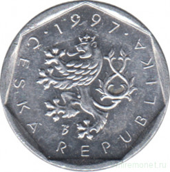 Монета. Чехия. 20 геллеров 1997 год.