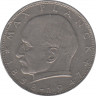 Монета. ФРГ. 2 марки 1965 год. Макс Планк. Монетный двор - Гамбург (J). ав. Монета. ФРГ. 2 марки 1965 год. Макс Планк. Монетный двор - Гамбург (J). ав.