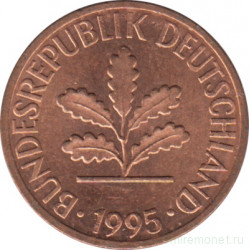Монета. ФРГ. 1 пфенниг 1995 год. Монетный двор - Мюнхен (D).