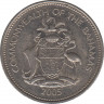 Монета. Багамские острова. 25 центов 2005 год. ав.