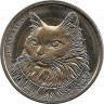 Монета. Турция. 1 лира 2010 год. Фауна Турции - кошка. ав.