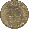 Монета. Франция. 20 сантимов 1967 год. ав.