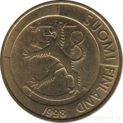 Монета. Финляндия. 1 марка 1998 год.
