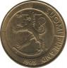 Аверс. Монета. Финляндия. 1 марка 1998 год.