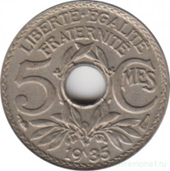 Монета. Франция. 5 сантимов 1935 год.