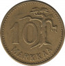 Реверс.Монета. Финляндия. 10 марок 1962 год.