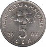 Монета. Малайзия. 5 сен 2003 год. ав.