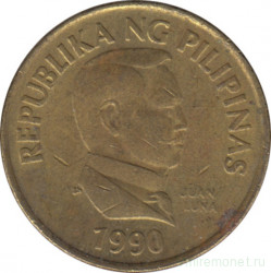 Монета. Филиппины. 25 сентимо 1990 год.