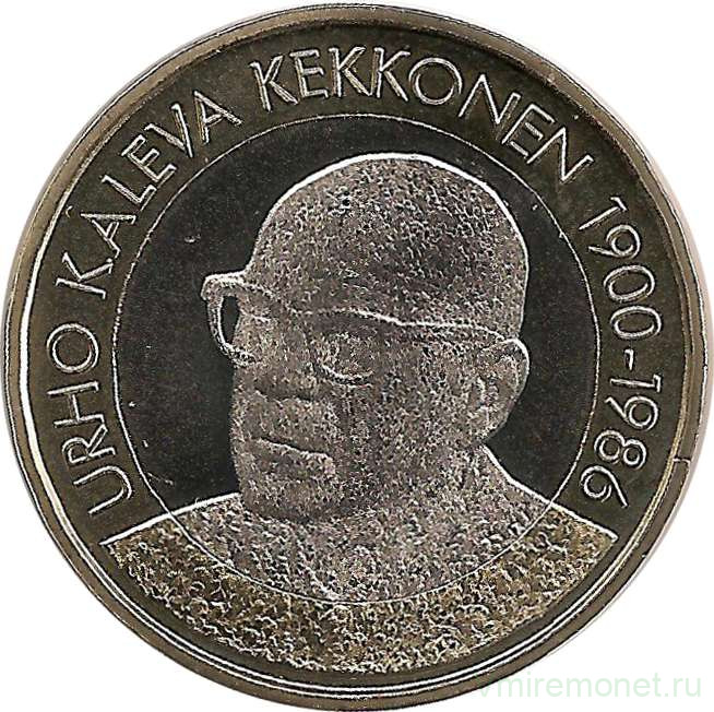 Монета. Финляндия. 5 евро 2017 год. Президент Финляндии Урхо Калева Кекконен.