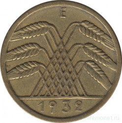 Монета. Германия. Веймарская республика. 10 рейхспфеннигов 1932 год. Монетный двор - Мюльденхаузен (E).