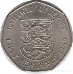 Монета. Великобритания. Джерси. 50 новых пенсов 1969 год.