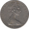 Монета. Новая Зеландия. 10 центов 1981 год. ав.