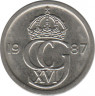 Монета. Швеция. 10 эре 1987 год. ав.