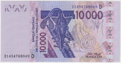 Банкнота. Западноафриканский экономический и валютный союз (ВСЕАО). Мали. 10000 франков 2003 год. (D). Тип 418Da.