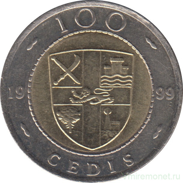 Монета. Гана. 100 седи 1999 год.