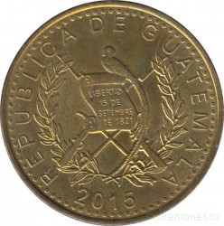 Монета. Гватемала. 1 кетцаль 2015 год.