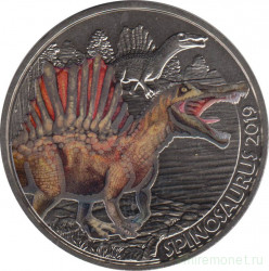 Монета. Австрия. 3 евро 2019 год. Спинозавр.