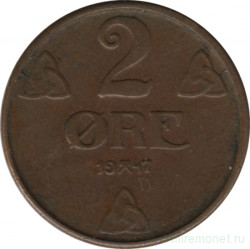Монета. Норвегия. 2 эре 1947 год.