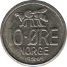  Монета. Норвегия. 10 эре 1969 год. ав.