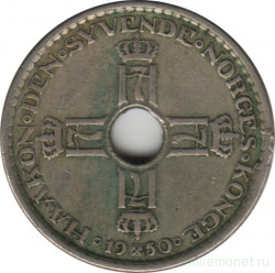 Монета. Норвегия. 1 крона 1950 год.