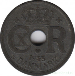 Монета. Дания. 10 эре 1943 год.