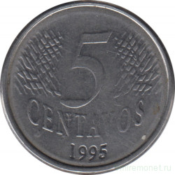 Монета. Бразилия. 5 сентаво 1995 год.