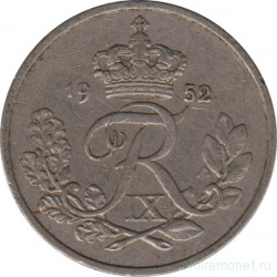 Монета. Дания. 25 эре 1952 год.